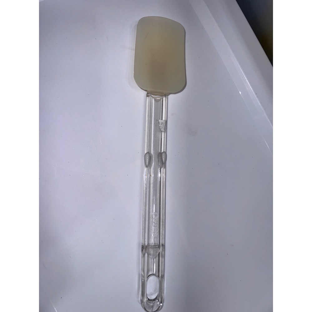 Pyrex Professional Silicone Spatula Clear Acrylic Handle Cream Scraper 12.5 Inch